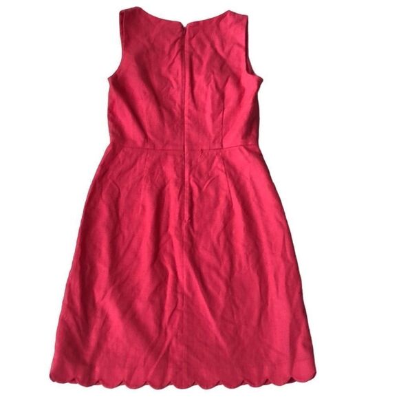 J. Crew Women's Scalloped Trim Sleeveless Sheath Mini Dress Red Size 4 - Picture 2 of 7
